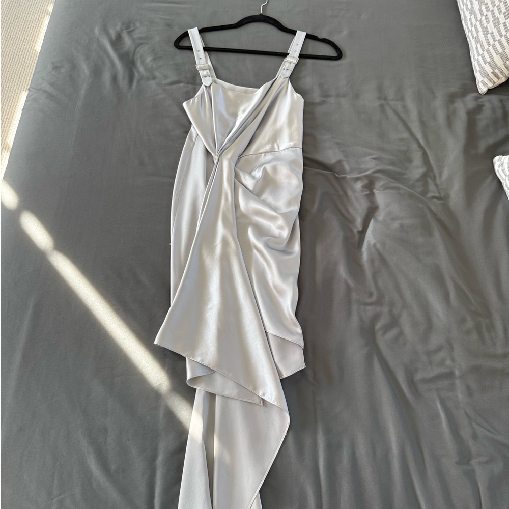 Fleur du Mal Asymmetrical Silver Dress